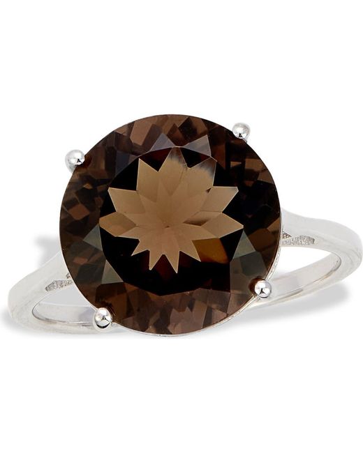 SAVVY CIE JEWELS Brown Semiprecious Stone Solitaire Ring