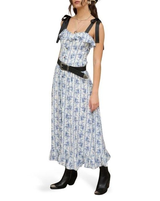 Blu Pepper Tie Strap Ruffle Midi Dress in Blue | Lyst Blu Pepper Tie Strap Ruffle Midi Dress in Blue | Lyst