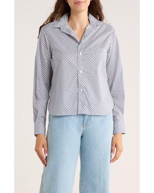 Frank & Eileen Gray Untuckable Cotton Button-Up Shirt