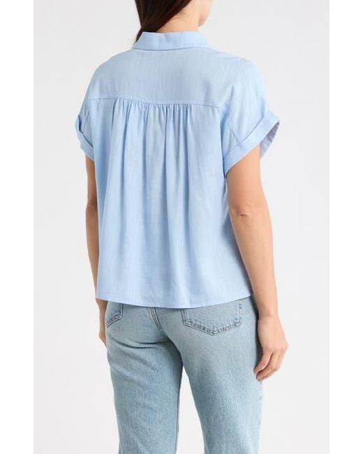 1.STATE Blue Collared Boxy Top