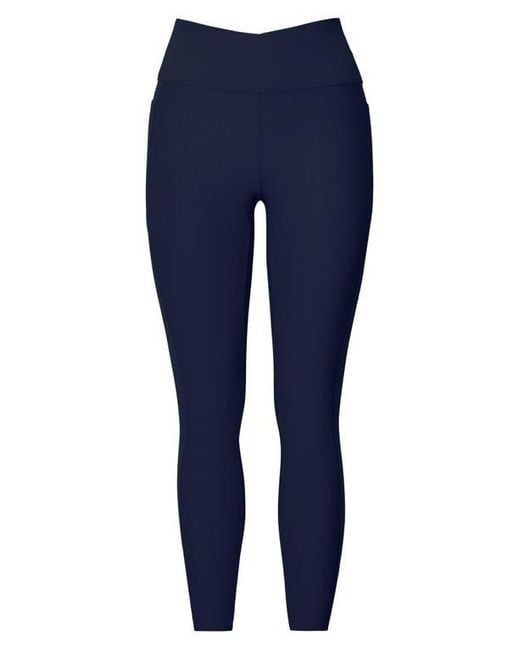 Rhone Blue Ripple Pocket Ankle Leggings