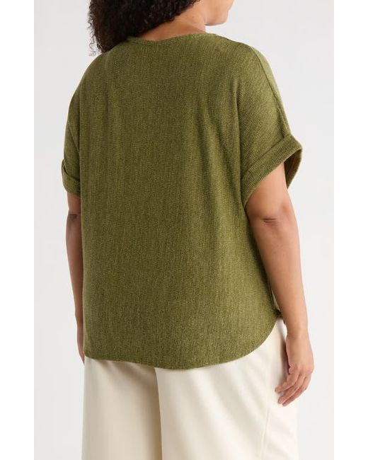 Max Studio Green Dolman Short Sleeve Top