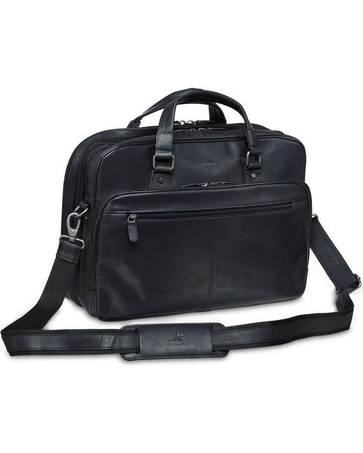 Mancini Black Expandable Rfid Briefcase for men