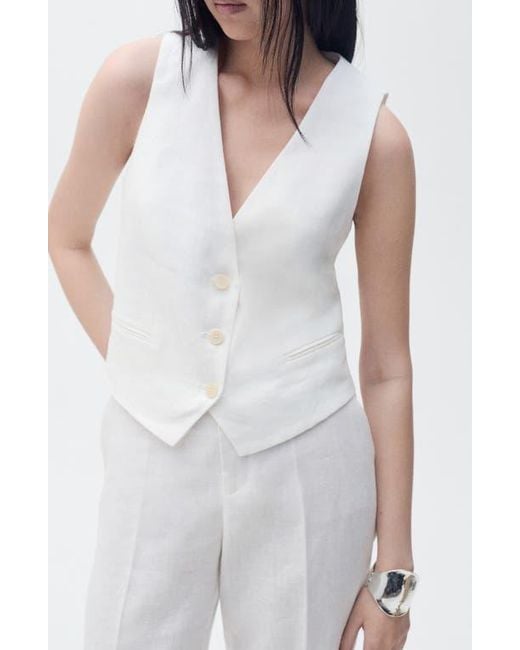 Mango Black Linen Vest