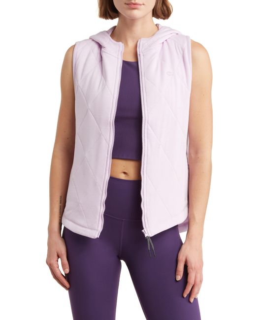 Champion Purple Campus Quilted Hooded Vest