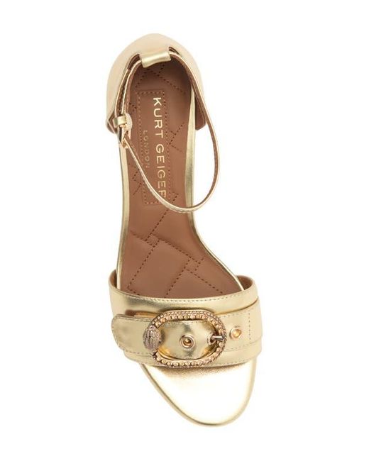 Kurt Geiger Metallic Mayfair Eagle Block Heel Sandal