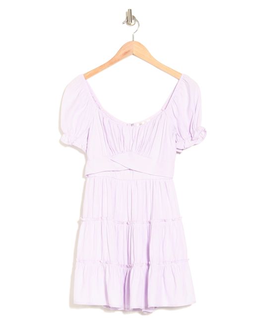 ROW A White Puff Sleeve Tiered Dress