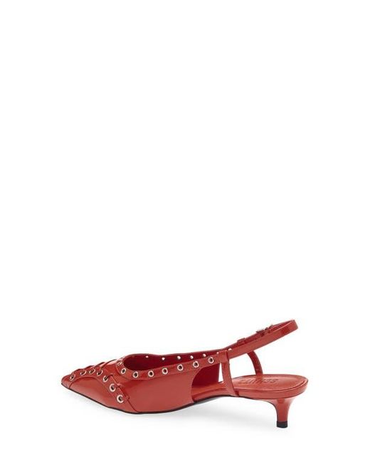 SCHUTZ SHOES Red Ruth Kitten Heel Slingback Pump