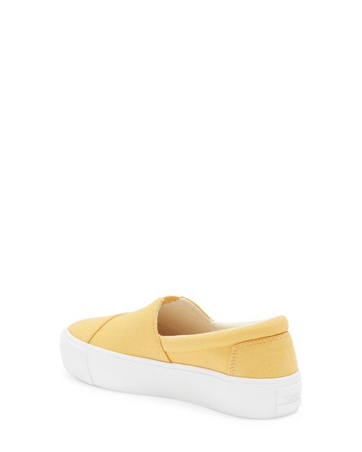TOMS Yellow Washed Canvas Platform Sneaker