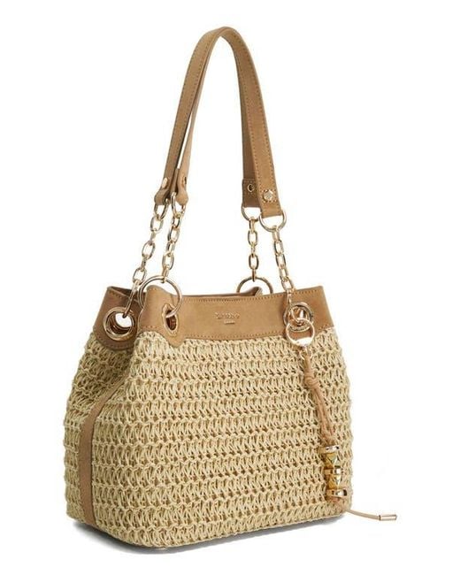 Dune Metallic Damara Raffia Tote