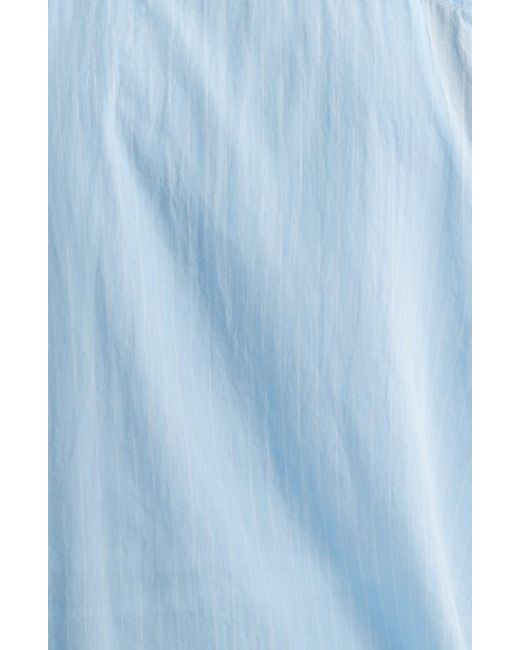 Obey Blue Donnie Stripe Short Sleeve Cotton Button-Up Shirt for men