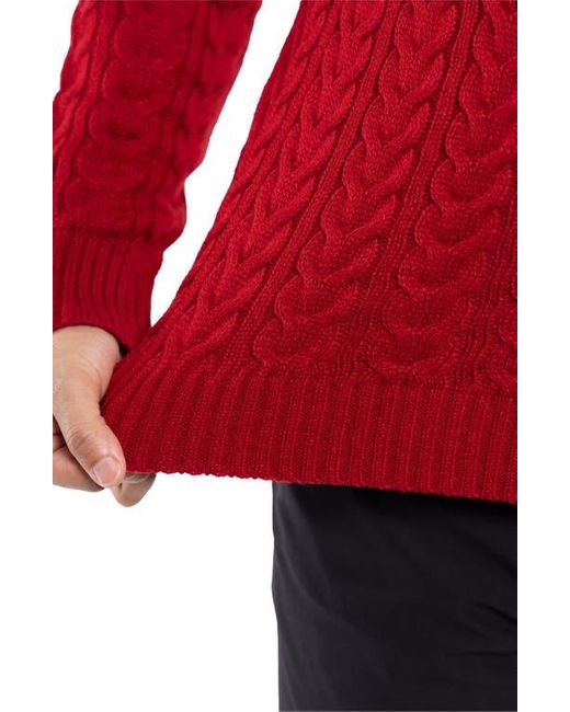 Xray Jeans Red Cable Knit Turtleneck Sweater for men