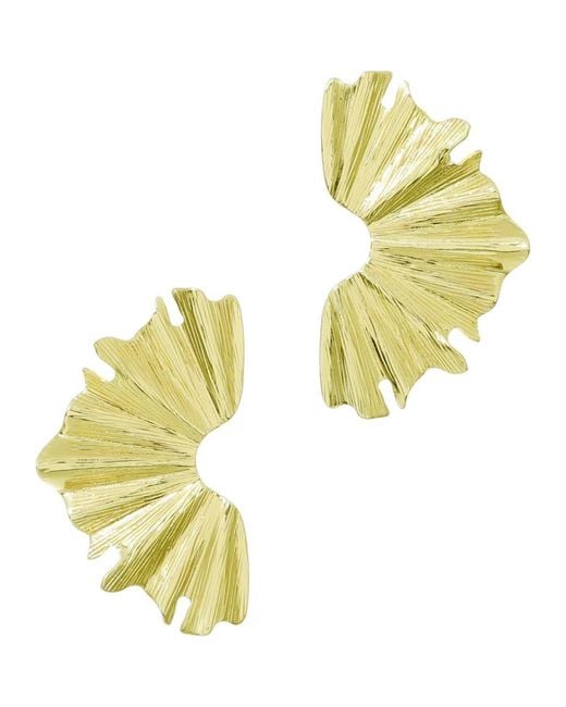 Adornia Metallic Wave Statement Earrings