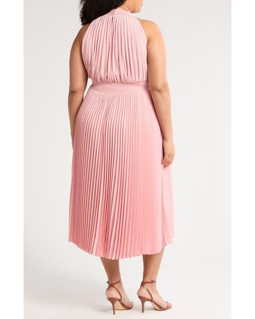 Sleeveless Pleated Satin Tulle Girl's Dress Fuchsia