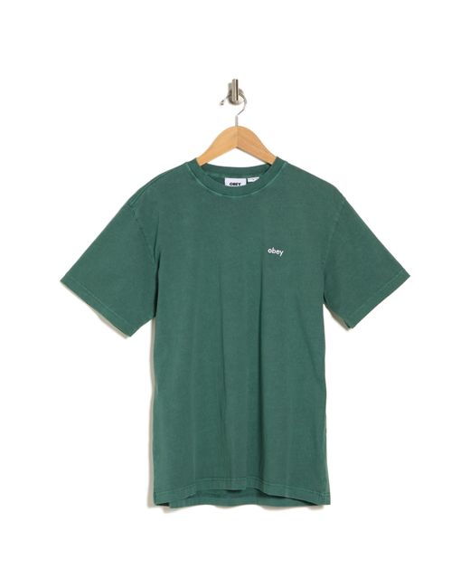 Obey Green Cotton Logo T-shirt for men