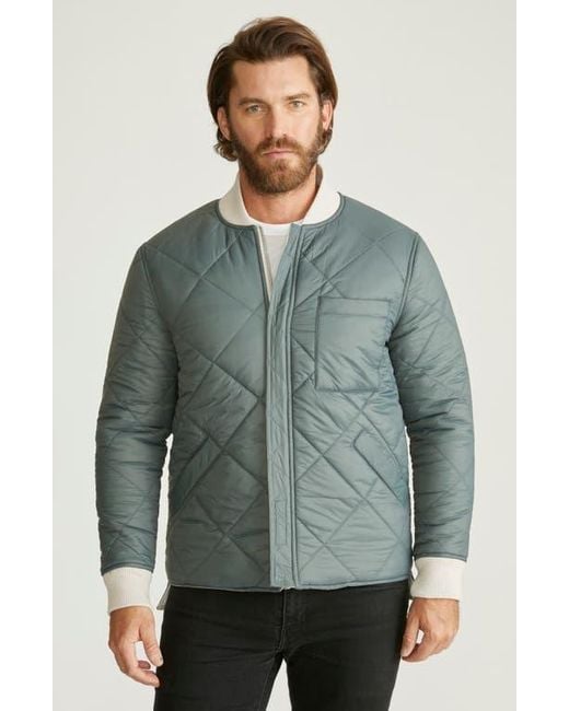 Robert Graham Natural Reversible Quilted Bomber Jacket for men