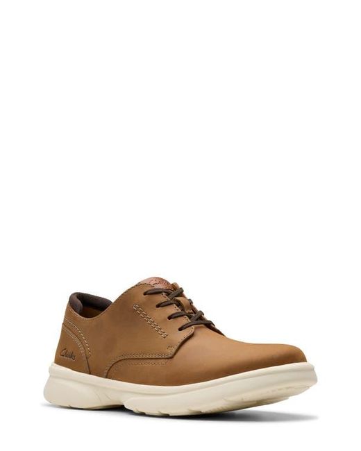 Clarks Brown Bradley Plain Toe Leather Shoes for men