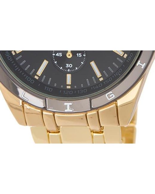 TRUE RELIGION Round Logo Bezel Bracelet Watch, 43.2Mm in Metallic