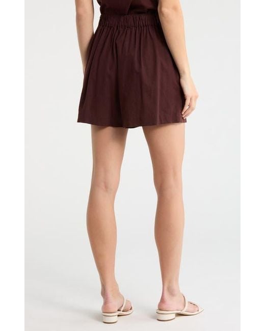Madewell Brown Solid Linen Blend Shorts
