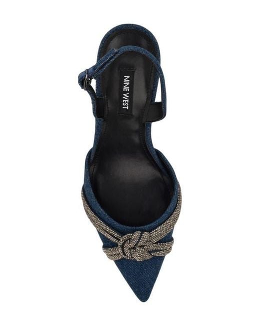 Nine West Blue Deby Pointed Toe Slingback Pump