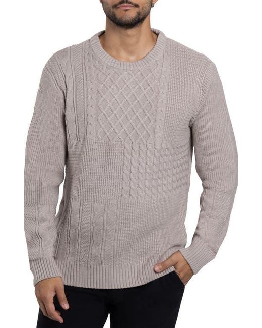 Xray Jeans Gray Mixed Knit Crewneck Pullover Sweater for men
