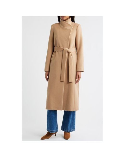 Sam Edelman Natural Stand Collar Wrap Coat