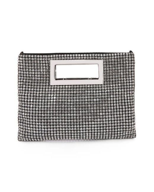 BERNESS White Rhinestone Rectangular Clutch