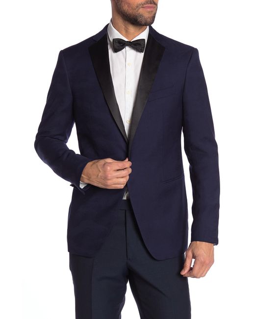 John Varvatos Blue Bedford Tux Jacket for men