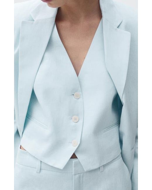 Mango Blue Linen Vest