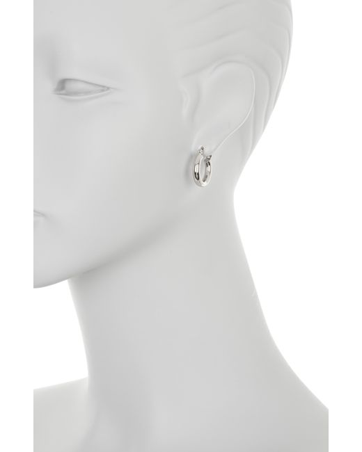 Argento Vivo Sterling Silver Metallic Small Tube Hoop Earrings