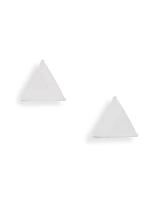 SET & STONES White Lucca Triangle Stud Earrings