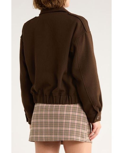 Steve Madden Brown Double Breasted Crop Jacket