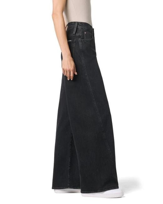 Hudson Black Jamie Forward Seam High Waist Wide Leg Jeans