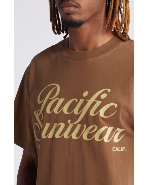 PacSun Brown Script Logo Graphic T-Shirt for men