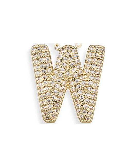 Leith Green Pavé Cubic Zirconia Initial Pendant Necklace