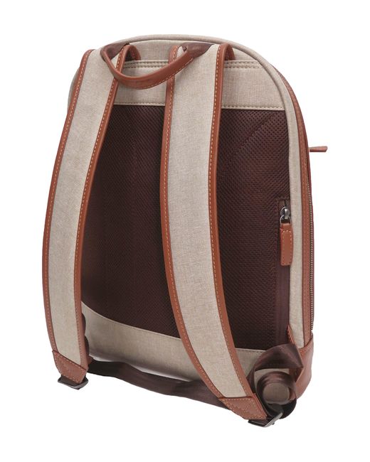 Boconi Brown Recycled Polyester & Leather Backpack for men