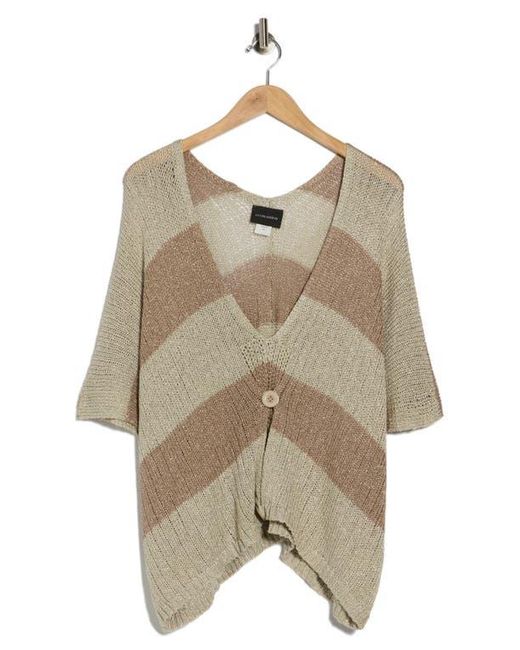 Forgotten Grace Natural Buttoned V-Neck Tunic Top