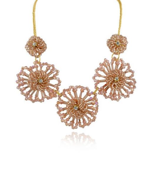 Jardin Metallic Beaded Floral Frontal Necklace