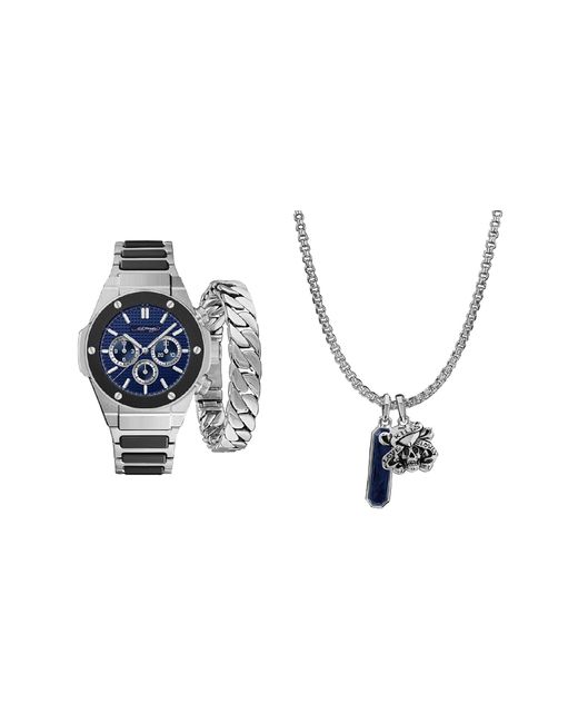Ed Hardy Blue Jewelry & Watch 3-piece Set for men