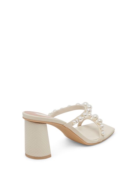 Dolce Vita White Perna Imitation Pearl Slide Sandal