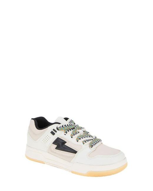 BCBGeneration White Kortni Faux Shearling Sneaker