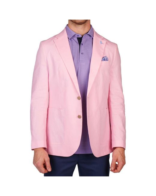 Tailorbyrd Men's Pink Linen Blend Sport Coat