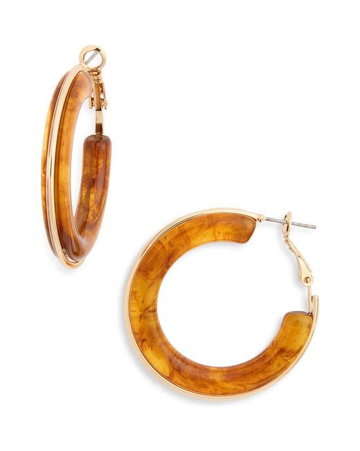 Nordstrom Rack Brown Round Resin Hoop Earrings
