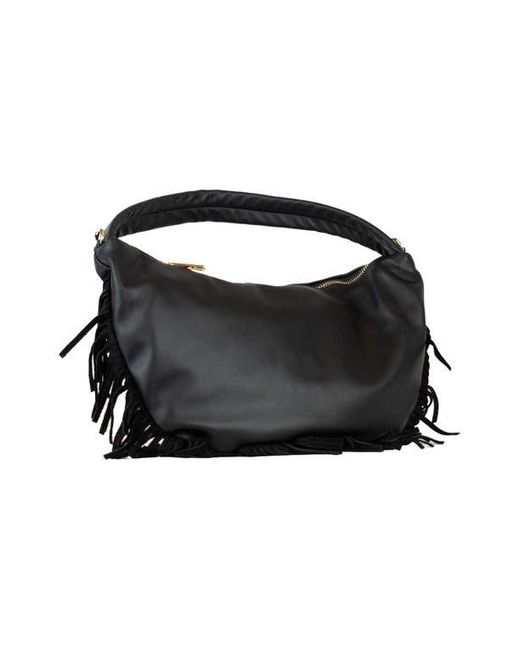 Persaman New York Black Dua 18 Fringe Shoulder Bag