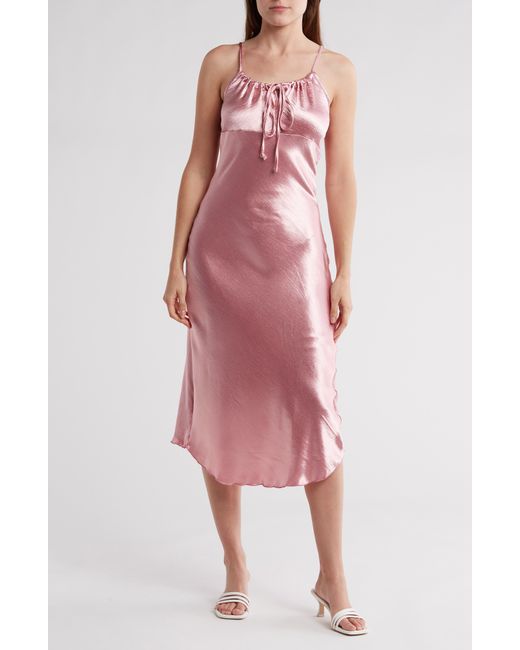 Bebe Pink Keyhole Midi Dress