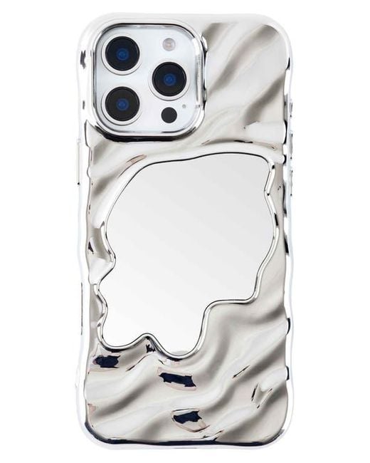 Auramma Gray Flowy Mirror Iphone 16 Pro Max Case