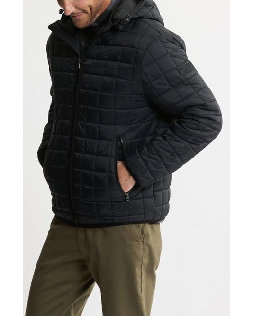 Jachs New York Black Hooded Quilted Puffer Jacket for men