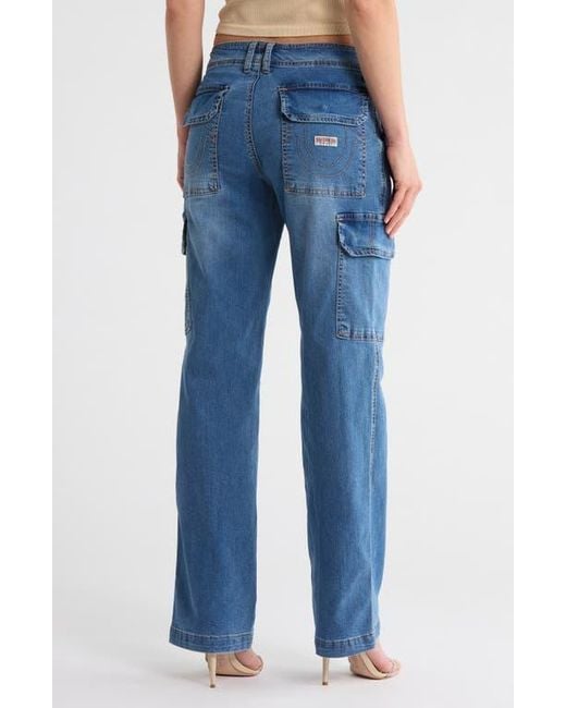 True Religion Blue Straight Leg Cargo Jeans