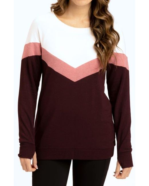Threads For Thought Black Chevron Stripe Feather Fleece Sweatshirt