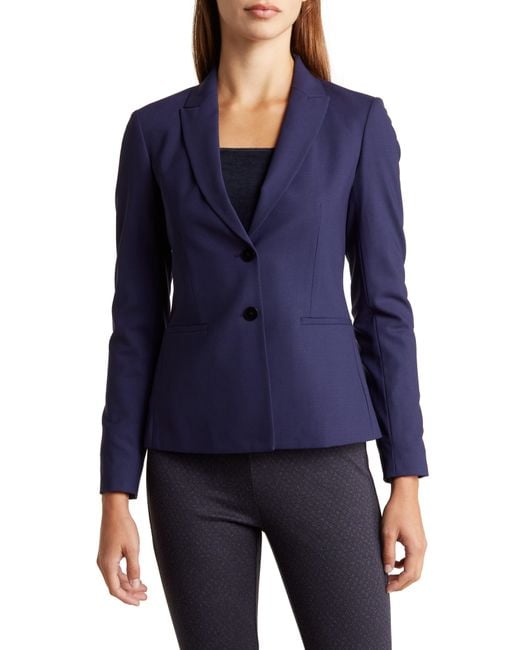 Theory Nichelle Peak Lapel Wool Blend Blazer in Blue | Lyst